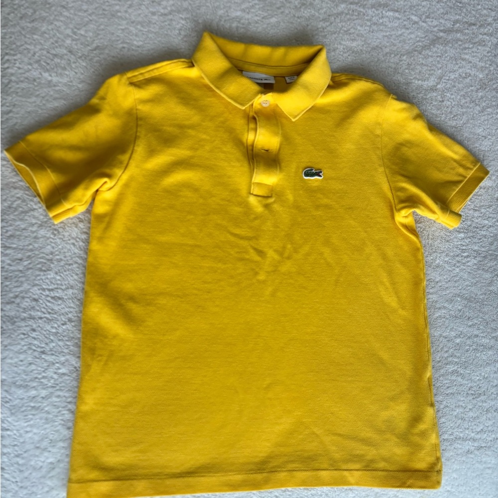 Lacoste Kids Bright Yellow Polo with Croc Patch